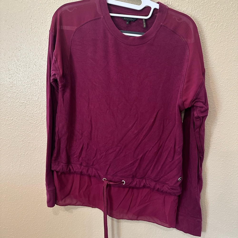 Donna Karan Red Relaxed Tie Front Sweatshirt